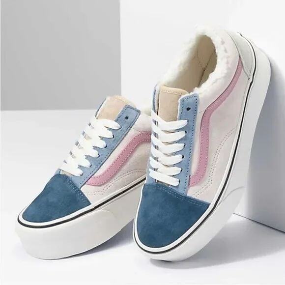 Vans Old Skool Stackform Sherpa Lace-Up — Blue & Pink - Picture 2 of 8